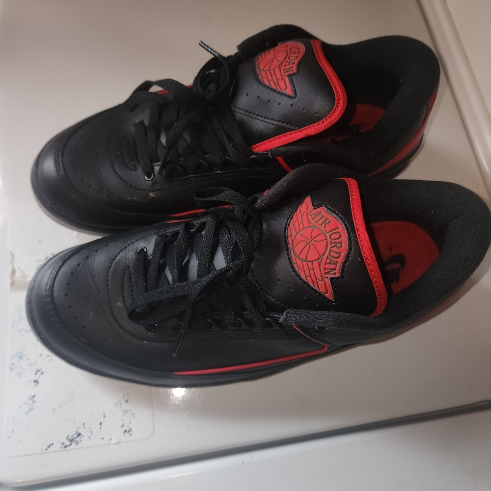 Jordan Black and Red Athletic Shoes